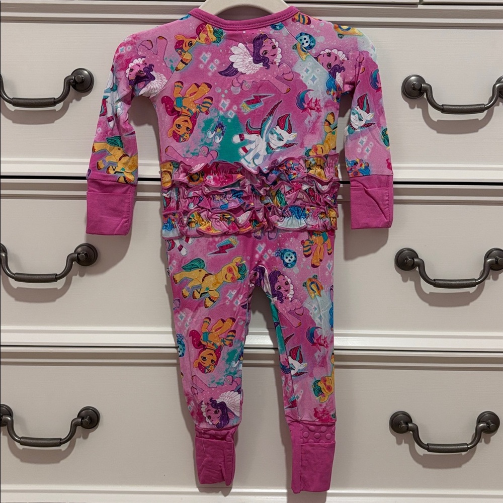 NWT Bums & Roses Baby Girl Bamboo My Little Pony Convertible Footie Sleeper 0-3M - Picture 7 of 10